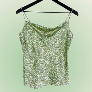 SOLD Green Ditzy Floral Tank